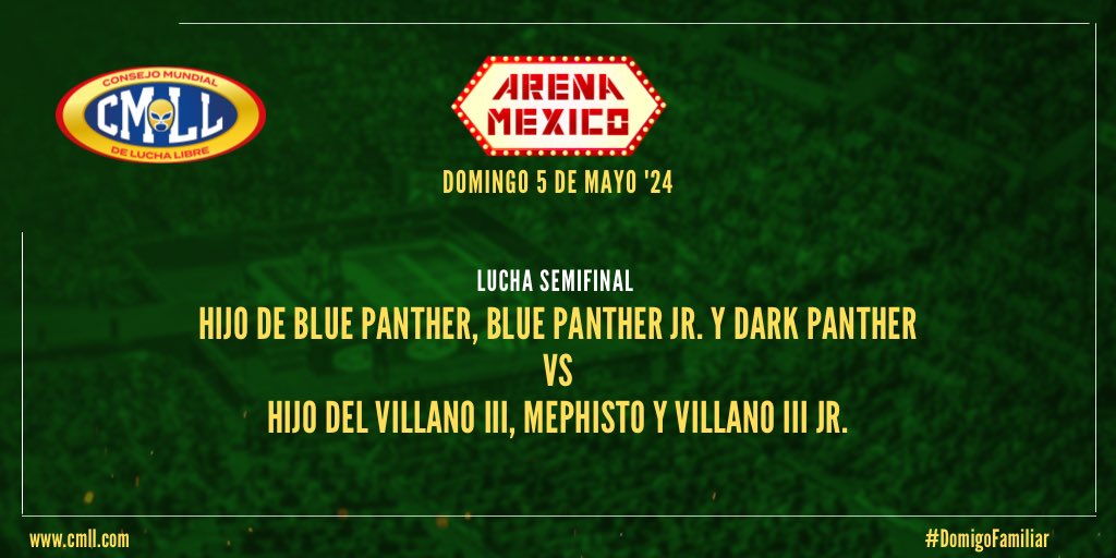 Los Panther logran sacudirse el dominio por parte de Los Villanos y Mephisto, apoderándose de la #2aCaída y obligando a un tercer episodio. #DomingoFamiliarCMLL