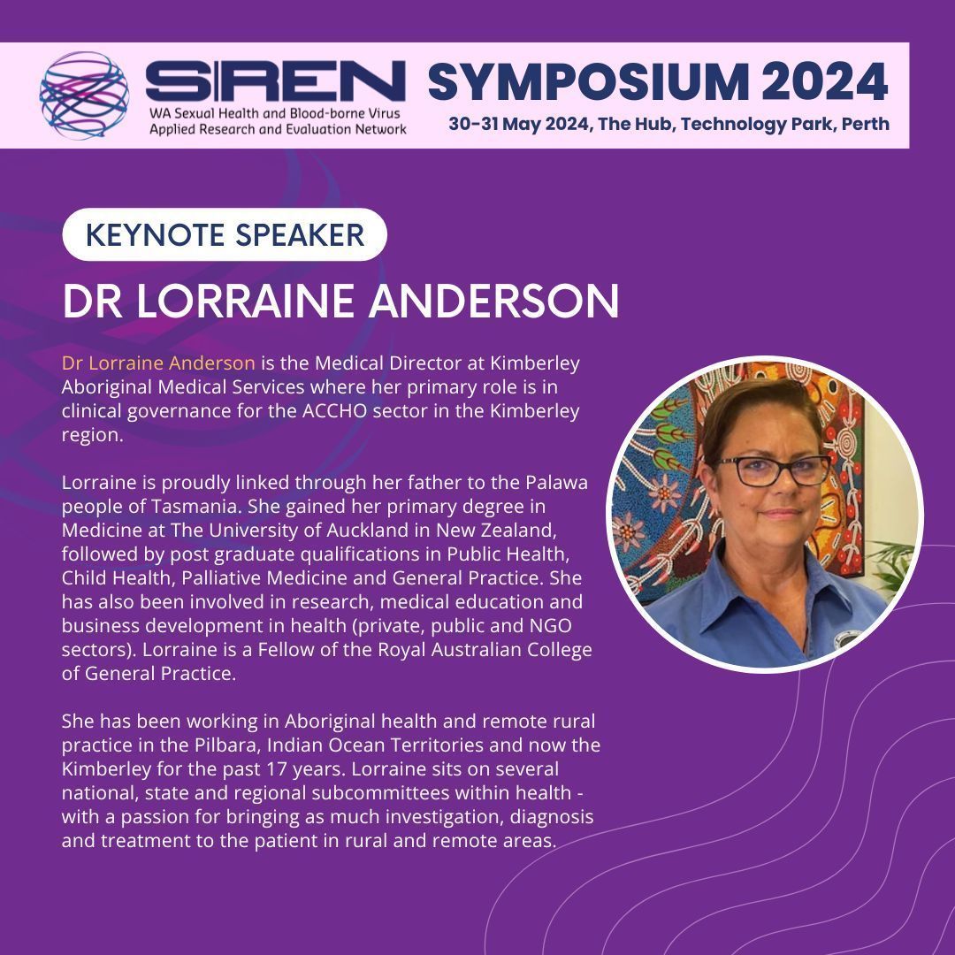 We are excited to announce that Dr Lorraine Anderson will be attending the 2024 SiREN Symposium as one of our keynote speakers! 🎉 

Registrations are still open! 👉 buff.ly/3Kg76ea 

#SiRENSymposium2024