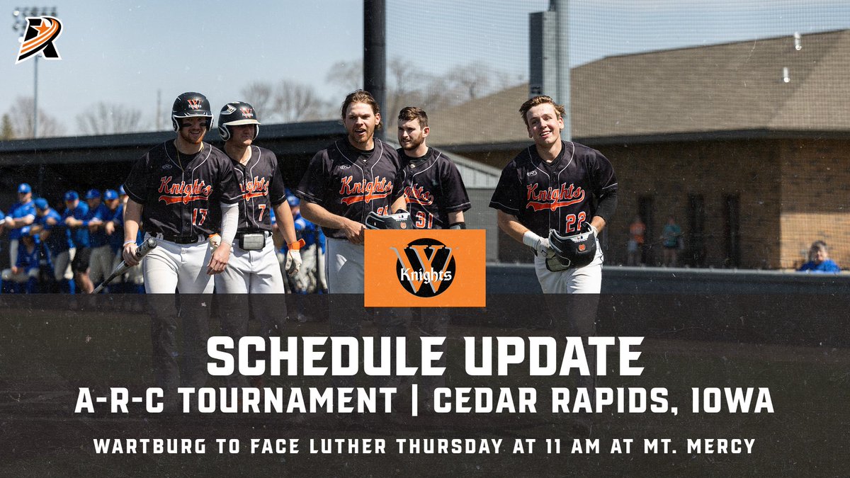Schedule Update🚨⚾️ @WartburgBB is the No. 6 seed in the American Rivers Conference Tournament and will face No. 3 seed Luther on Thursday at 11 a.m. The game will be played at Mt. Mercy University in Cedar Rapids, Iowa.