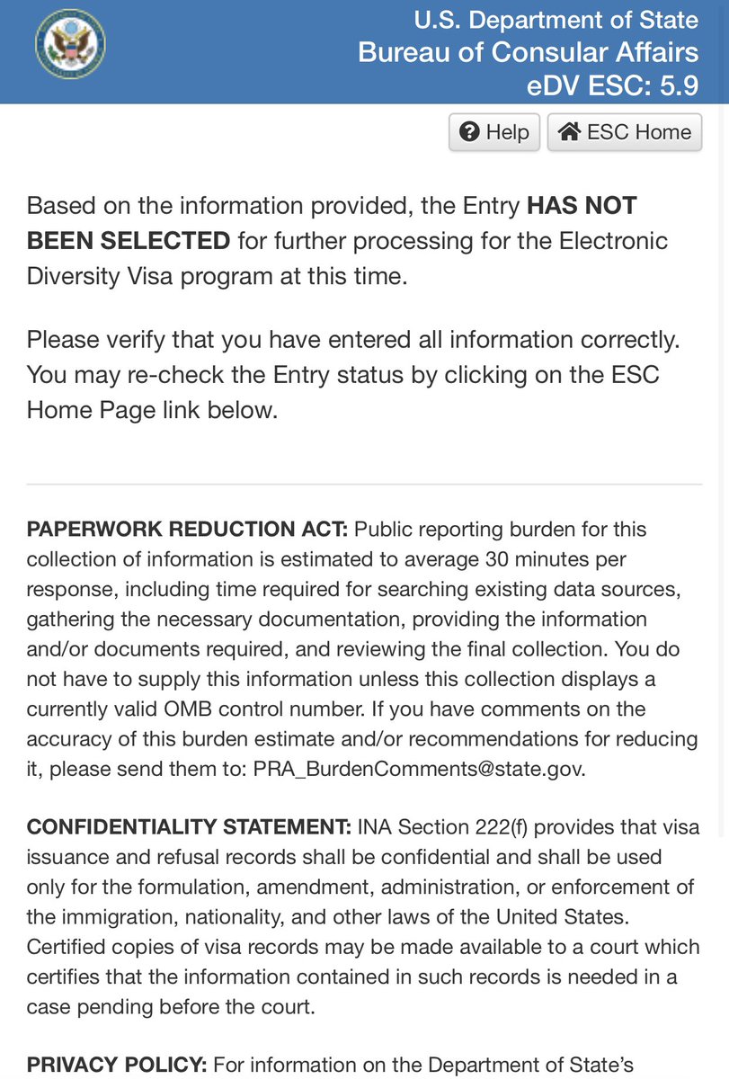 Aka kanya wabasha kureba result zawe za @Greencard Icyo uribukenere ni comfirmation number itangizwa numwaka 2025 then uyishiremo ibindi ukurikize amabwiriza. Link niyi dvprogram.state.gov amahirwe masa.