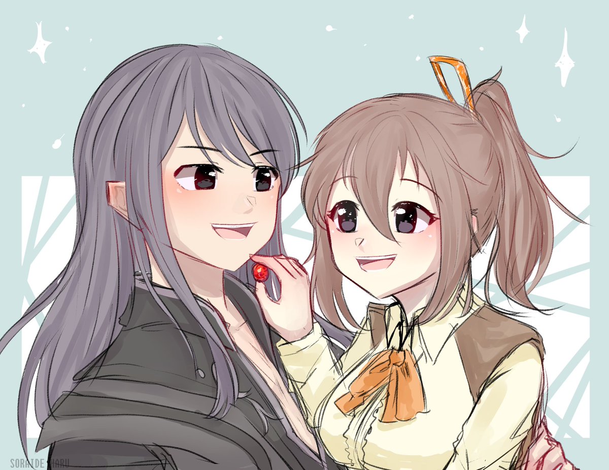 xHimemikoYukix's tweet photo. Actually them hahahaha Danielle is 207 years old and she's 1.55m while Yuri is 21 years old and 1.80m hahaha 💜😂
Art by @Soraide_Haru 💙
#YuriLowell #DanielleAurion #Yurielle #YuriLowellxOC #TalesofVesperia #TalesofVesperiaOC https://t.co/XTZEuS8jnQ