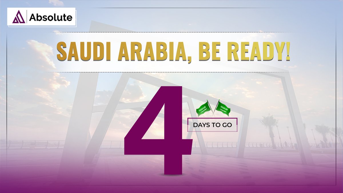🎉Saudi Arabia🇸, get ready! Mark your calendars🗓 for something exciting🥳! 

#GetReadySaudiArabia #ComingSoonSaudiArabia #prelaunc #productlaunch #4daystogo #Absolute #new #SaudiArabiaUnveiling #Like #viral #growth #CountdownToLaunch