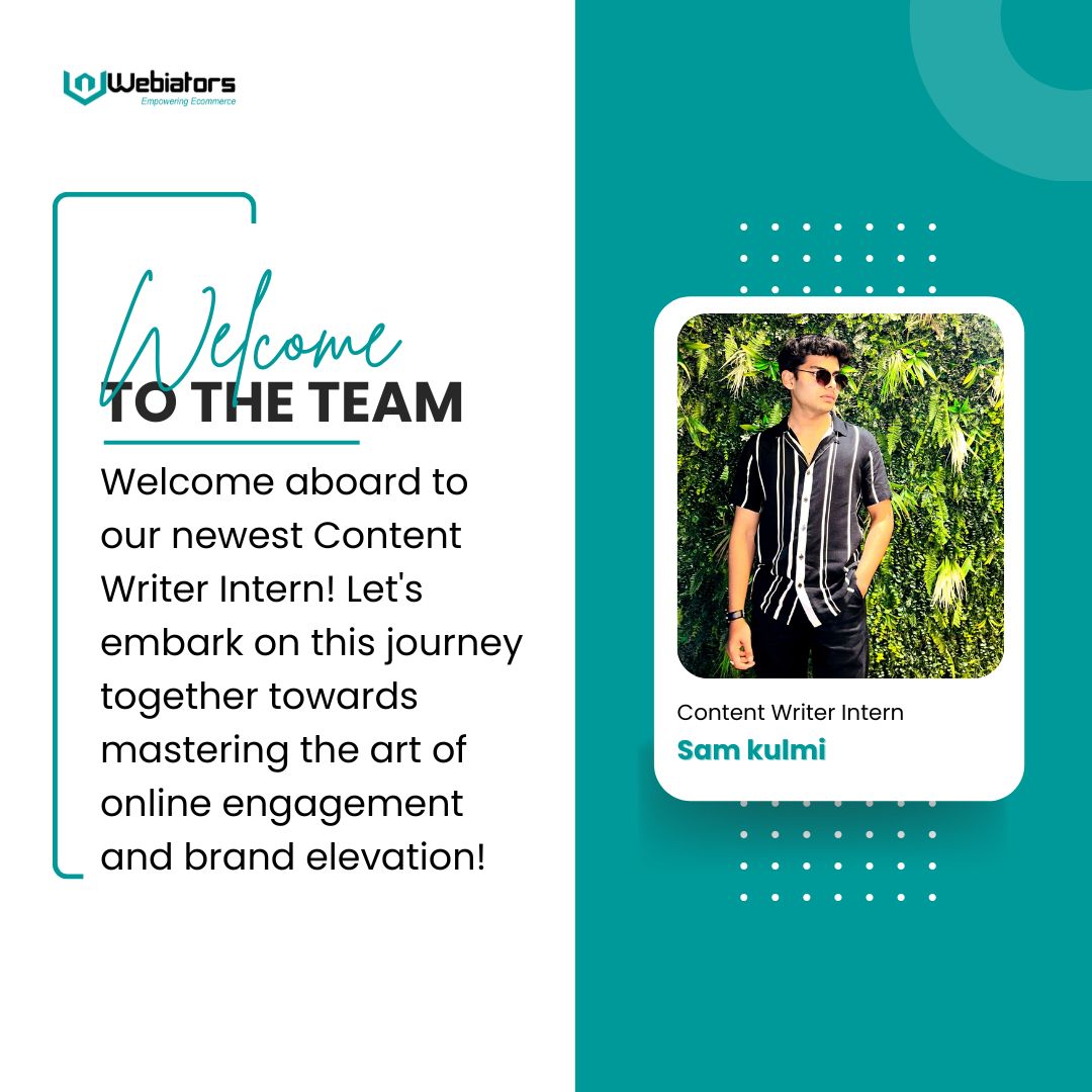 🎉 Welcome to the team Sam Kulmi ! 🚀
#welcome #newjoinee #digitalmarketing #digitalmarketingintern #digitalmarketinginternship #internshipjourney #officelife #officejourney #corporateworld #corporatelife #Webiators #contentwriting