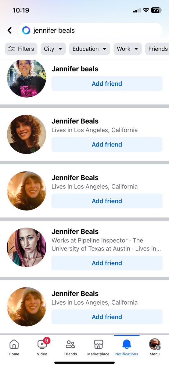 Wow Jennifer Beals wants to be my friend on Facebook. Love her in flash dance and Roger Dodger! She sure has a lot of Facebook accounts. But I’m confident that Jennifer.534422 is the best one.