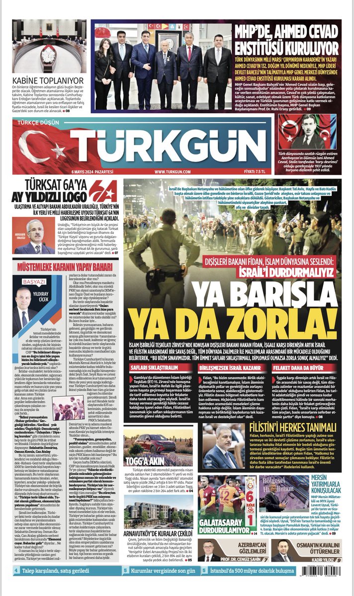 Gazetemizin 06 Mayıs 2024 Pazartesi baskısını inceleyebilirsiniz... #Türkgün #turkgungazetesi