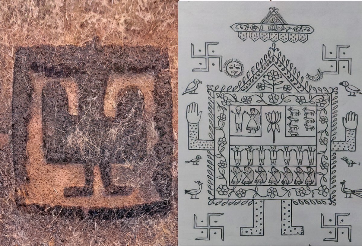 We are so primitive that we still draw such images on Ahoi Ashtami 12000 years after.
#Archaeology