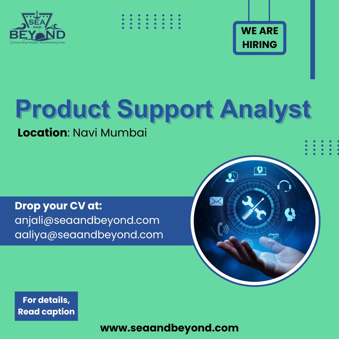 #hiring -

- Graduate with Min. 1 year of exp. into Desktop support
- Good communication & interpersonal skills
- Strong educational background from reputed colleges is a plus.

#jobalert #productsupport #supportanalyst #desktopsupport #marineknowledge #marinejobs #seaandbeyond