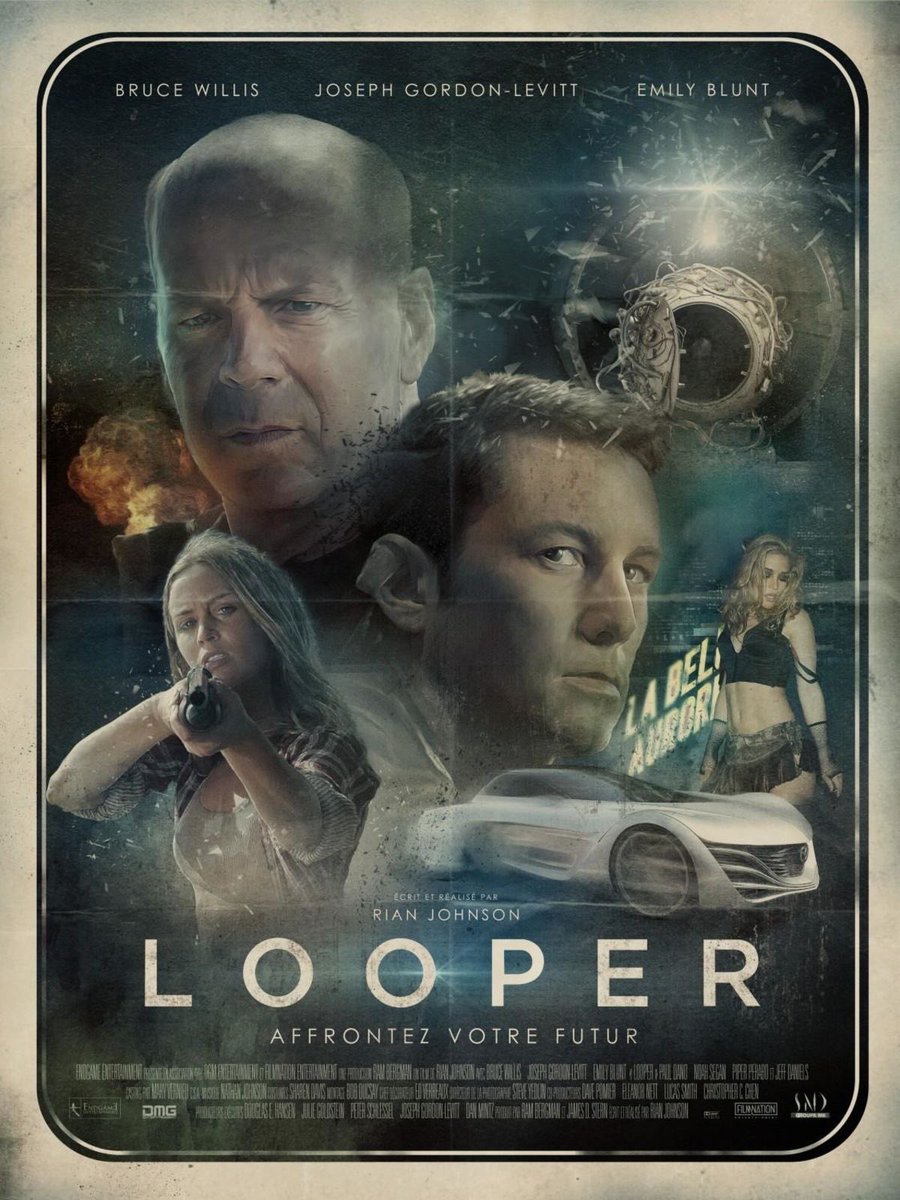 #Looper un voyage temporel passionnant avec son casting brillant a #JosephGordonLevitt et #BruceWillis, qui livrent de très bonnes performances . L’ambiance, mélange de futurisme et de rétro , nous plonge dans une réflexion sur le destin et les choix. Un film très cool. 💙