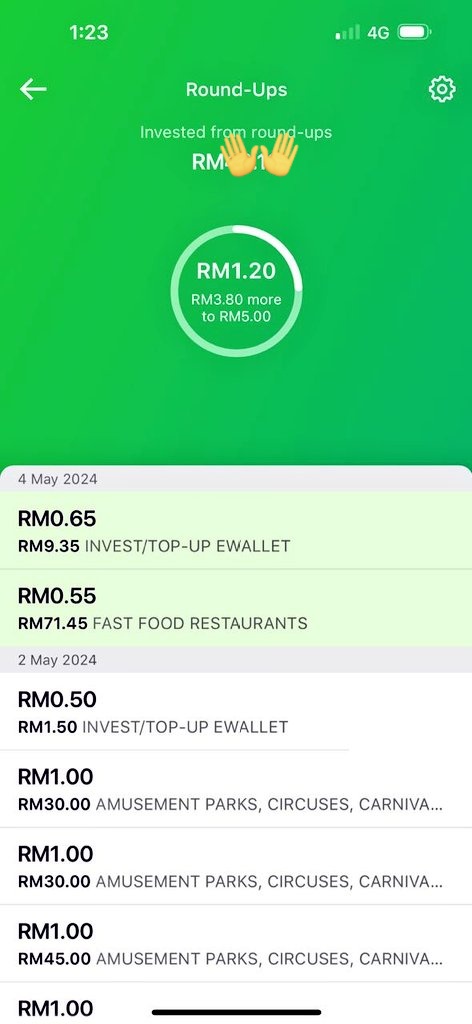 @meinmokhtar Den pakai Raiz... Link dengan card credit n debit... Die akan round up depend pd bapo bnyak den guno... Lg bnyak guno card lg bnyak round up... Die tolak pun skit2 jo... Nk invest pun boleh... Try lah den pakai untuk kumpul duit bercuti family (topup)... links.raiz.com.my/6GwZkkMLg3Hs1U…