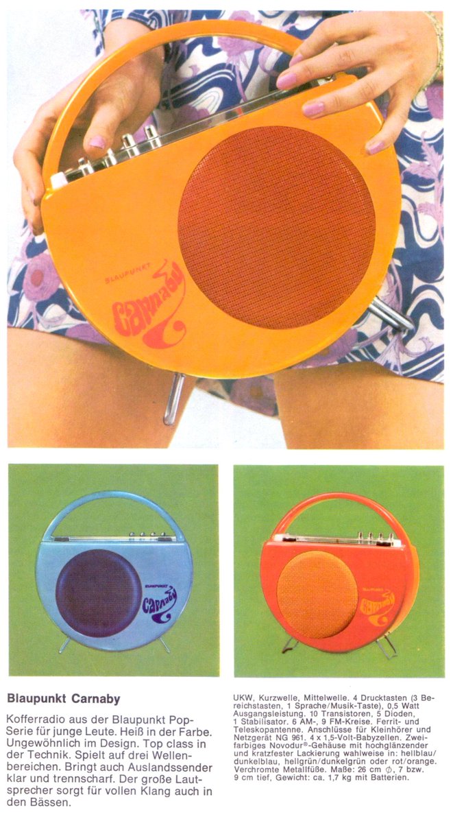 Portable Radio Carnaby, 1970 - made by Blaupunkt, Germany