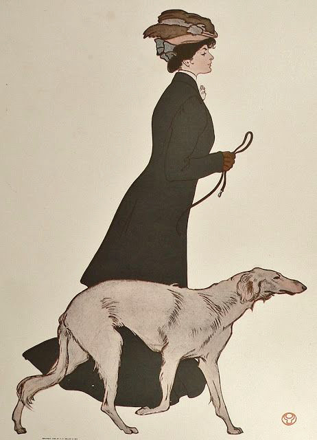EDWARD PENFIELD The morning stroll more here: twogreyhounds.com/2021/12/11/edw… the #sighthound #bulletin #greyhound #borzoi #borzoilovers #sighthoundmuseum #greyhoundart #art #artwork