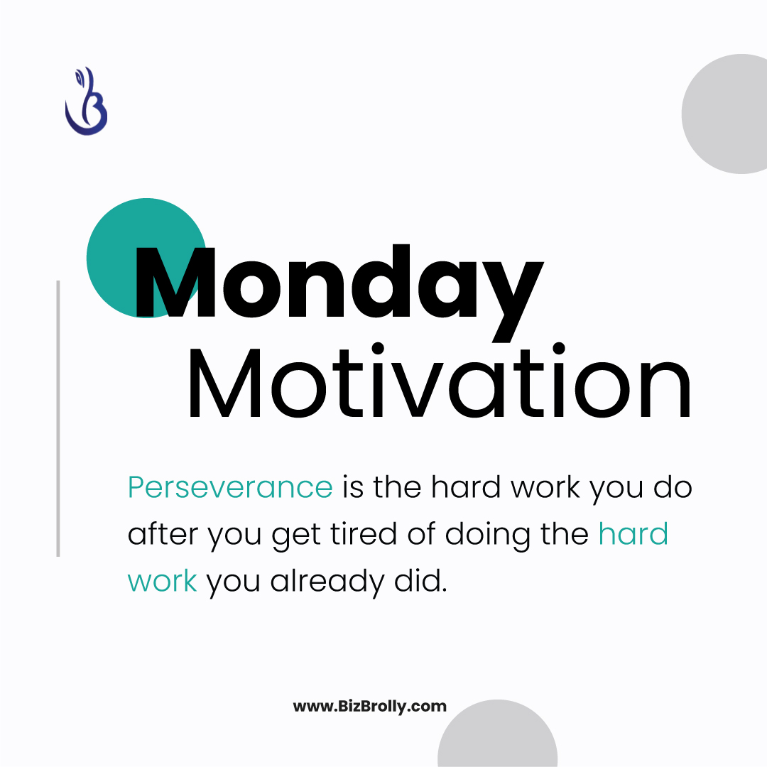 Feeling tired of the grind? Remember, perseverance is all about pushing through even when you're tired of the effort you've already put in. Keep going - your hard work will pay off! 💪 
.
.
#bizbrolly #Getitright #MondayMotivation #KeepPushing #Perseverance