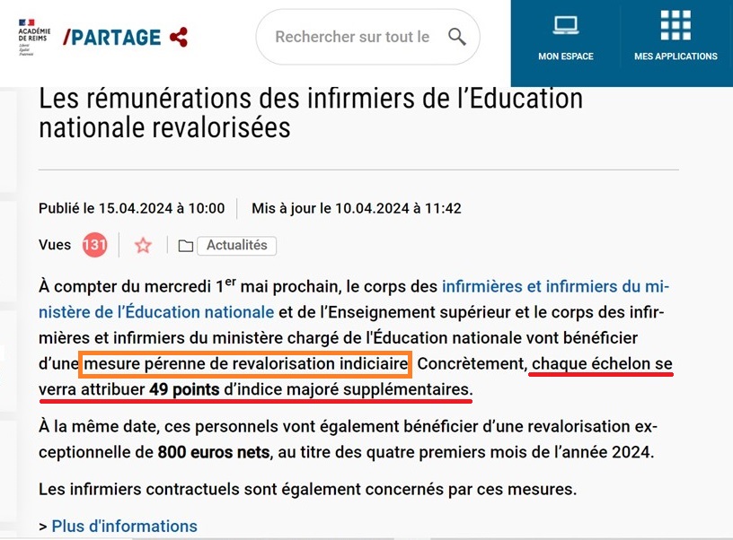 Pour obtenir une revalorisation salariale, agissons comme les infirmiers et infirmières de l'EN : demandons, non pas une hausse du point d'indice, mais l'attribution de points d'indice supplémentaires pour chaque échelon... #Belloubet #profs #salaires #EducationNationale