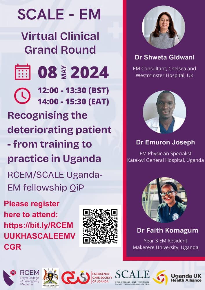 Happening this Wednesday featuring our chief resident, Dr. @Fae_Mara Register in advance 👇🏾 bit.ly/RCEMUUKHASCALE… @RCollEM @MinofHealthUG @EmedUg @UUKHAhealth