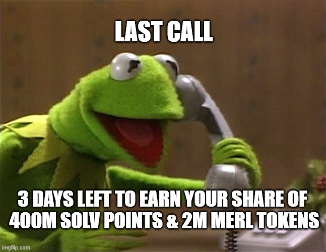 Last Call for Make BTC Yield Again Incentive Program - 400M Solv points & 2M $MERL Tokens! Over 5,000 users have joined since its launch on April 24, 2024. Stake your BTC on the Merlin Chain now to reap the rewards! app.solv.finance/solvbtc Details: solvprotocol.medium.com/solv-x-merlin-…