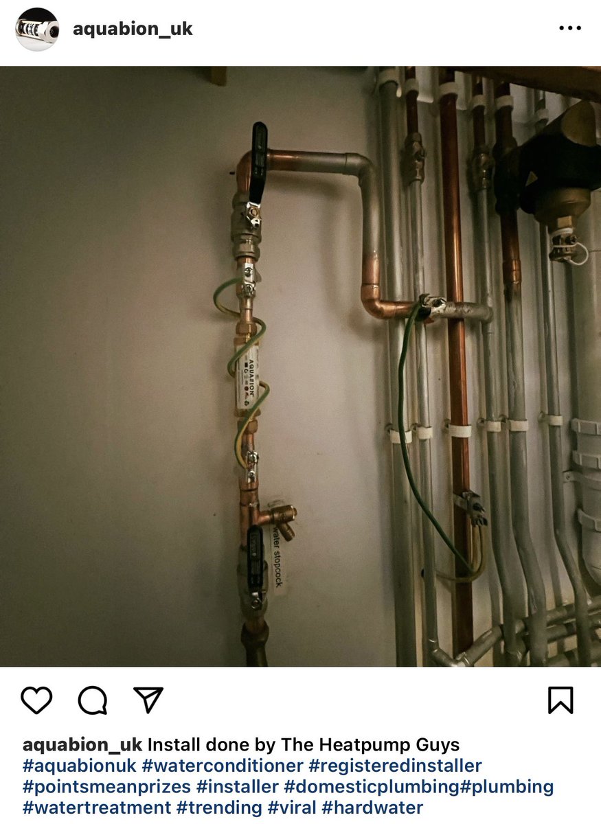 aquabion _uk Install done by The Heatpump Guys #aquabionuk #waterconditioner #registeredinstaller #pointsmeanprizes #installer #domesticplumbing#plumbing #watertreatment #trending #viral #hardwater