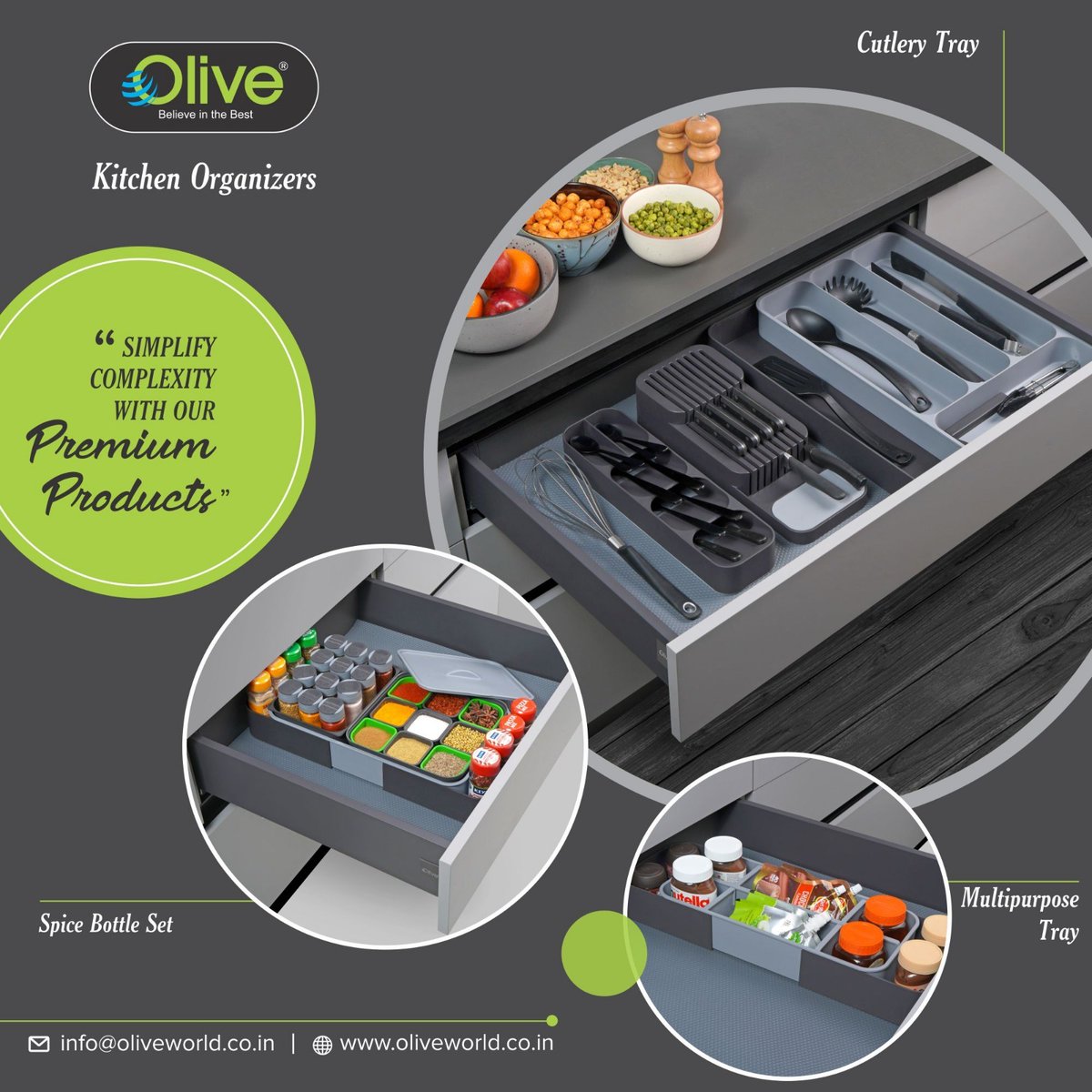 Effortless Organization: Discover the beauty of simplicity with Olive Kitchen Organizers.
#Olive #OliveWorld #OliveKitchenOrganizers #KitchenOrganization #HomeOrganization #KitchenStorage #KitchenDrawerOrganisers #KitchenCabinetOrganisers #ModularKitchens #KitchenOrganisers