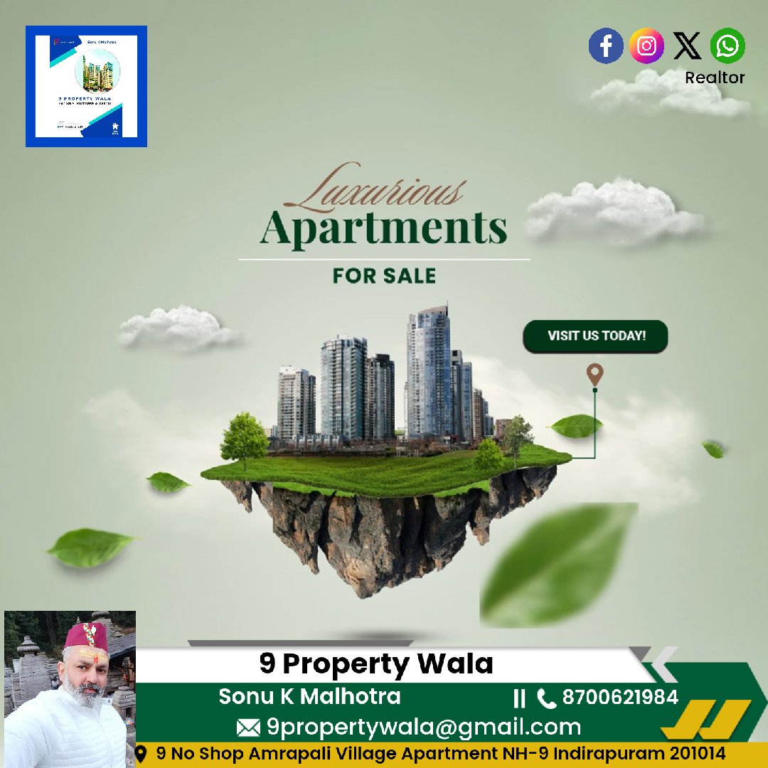 Luxurious apartments for sale 🏡🤝 🤙 9311632755 #9propertywala #2bhk #3bhk #flat #penthouse #shop #office #Indirapuram #home #realestate #realtor #realestateagent #property #investment #househunting #interiordesign