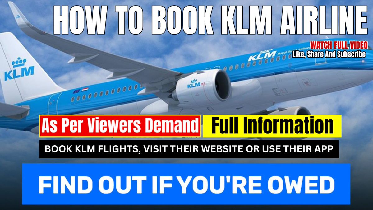 How to Book KLM Airline Full Information || As per viewers demand || Book Now - +1-866-217-1292
Watch Now- youtube.com/watch?v=Gd_cvF…
#KLMBooking #FlyKLM #BookYourFlight #AirlineReservation #TravelBooking #FlightDeals #AirlineTickets #KLMFlights #DutchAviation #SkyTeam