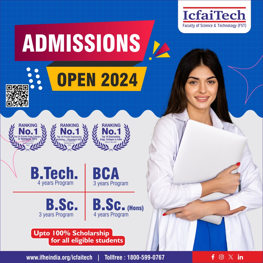 We're excited to announce that admissions are now open for our diverse range of programs
ifheindia.org/icfaitech/Adm2…
📞 Toll-free: 1800-599-0767
✉️ Email:- atit@ifheindia.org
#AdmissionsOpen #ICFAIUniversity #icfaitech #icfaitechhyd #icfaitechschool #ICFAI #btech #BSc #BScHons #BCA