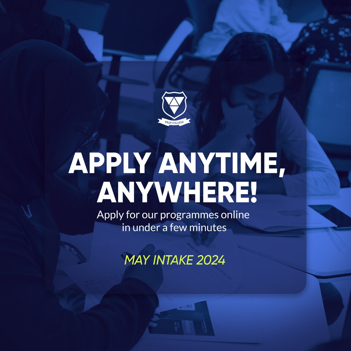 Apply Anytime, Anywhere! Visit our website and apply for our programmes online, in under a few minutes. myvc.villacollege.edu.mv/applicationfor… #MayIntake2024 #studyatvc