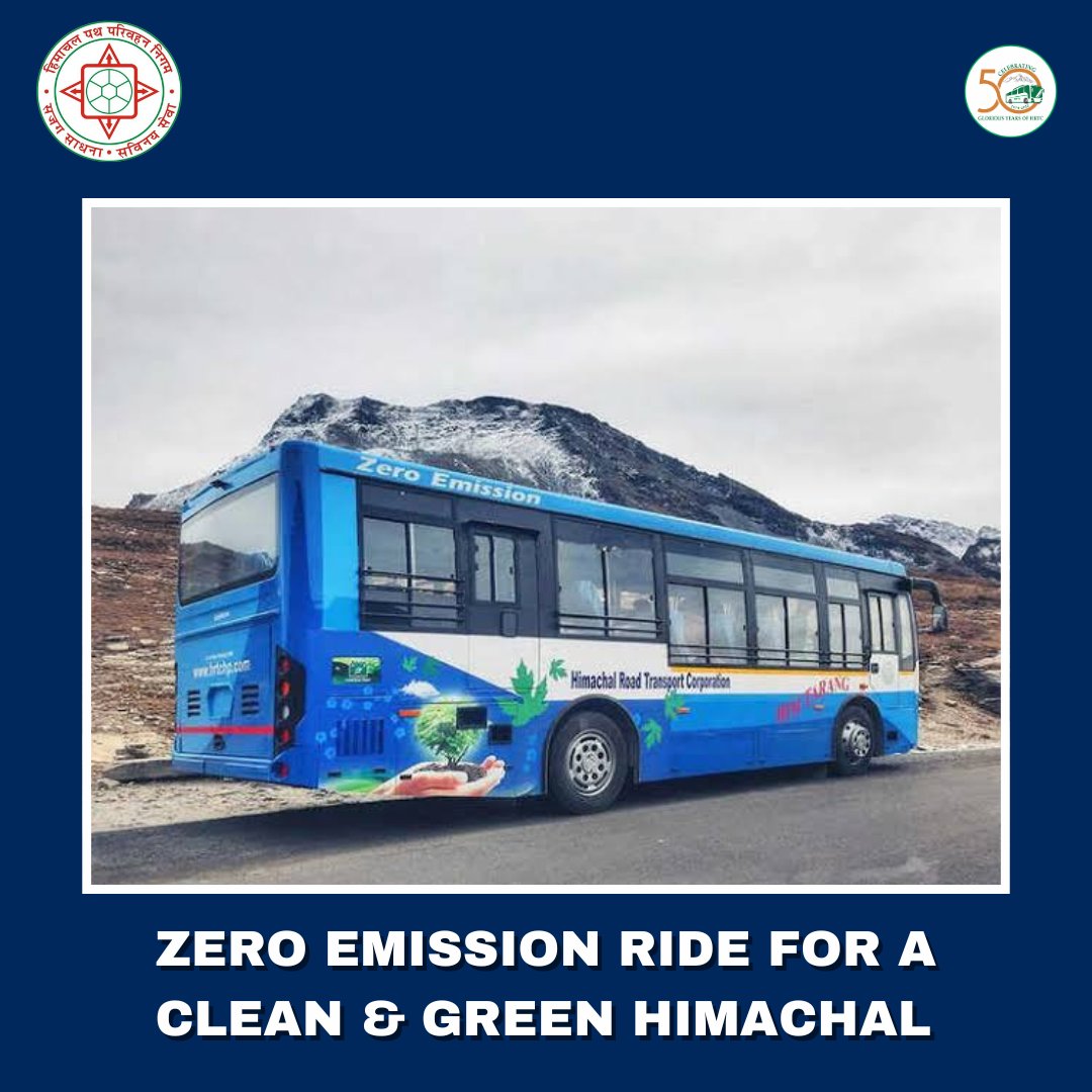 'HRTC Electric Bus: Experience a zero-emission ride for a clean and green Himachal Pradesh. Let's journey towards a sustainable future together! 🚌⚡🌿 #HRTCElectric #ZeroEmission #GreenHimachal' @SukhuSukhvinder @Agnihotriinc @RohanChandThak1