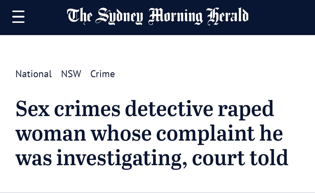 A former NSW police detective is facing trial for allegedly raping a young woman whose complaint he was investigating, sexually touching her w/o her consent and sending her unsolicited intimate photos. The jury has 9 men & 3 women. #nswpol #policing #VAW amp.smh.com.au/national/nsw/s…