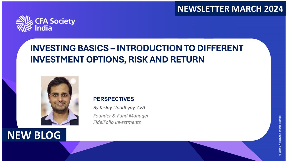 March 2024 #newsletter is out! A must read for beginners who are wondering how to invest their money wisely, Kislay Upadhyay, CFA, in his latest blog, explains the basics of #investing, building a diversified investment portfolio, etc. Read here - tinyurl.com/5t44v8bp