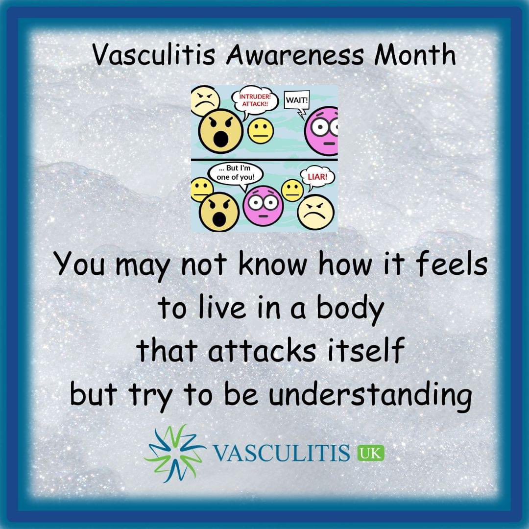 May - Day 5 #Vasculitis Awareness Month. #Vasculitis is a #raredisease & can be very challenging, not only for #patients but also for #medicalprofessionals. Please support #VasculitisUK ‘s campaign this month to support patients and #research - justgiving.com/campaign/visua…
