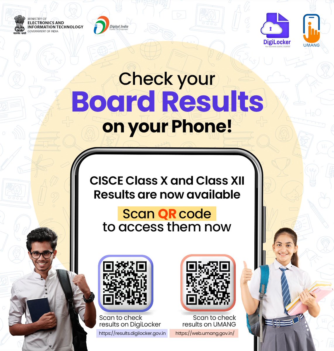 ✨Congratulations Students! #CISCE Board students, effortlessly access your Class X and Class XII Examination Results 2024 on #DigiLocker and #UMANGapp. DigiLocker: results.digilocker.gov.in UMANG: web.umang.gov.in #DigitalIndia @digilocker_ind @UmangOfficial_
