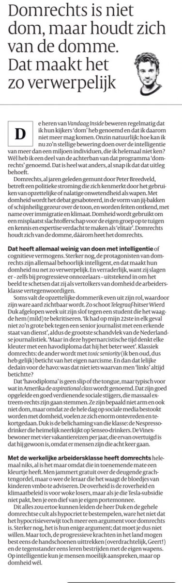 Hear hear Sander Schimmelpenninck! De spijker wederom op z’n kop! “Domrechts” houdt zich van de domme en juist dat maakt het zo verwerpelijk!!!#Domrechts #PVV #BBB #Formatie Geert Wilders