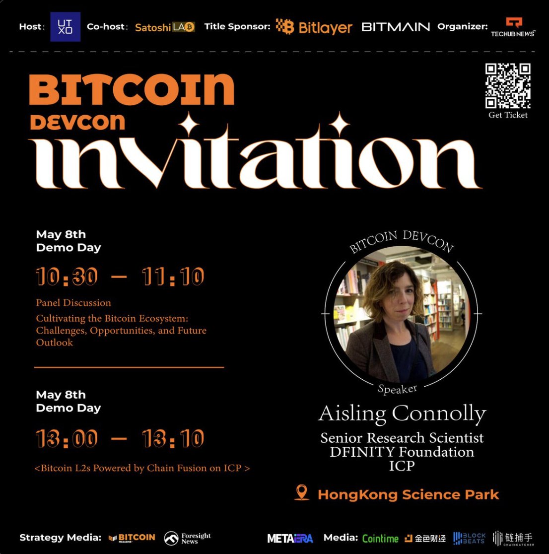 Headed to @bitcoindevcon? Don't miss @aisconnolly as she talks about challenges and opportunities in the #Bitcoin ecosystem, Bitcoin L2s powered by Chain Fusion, & much more 🟧