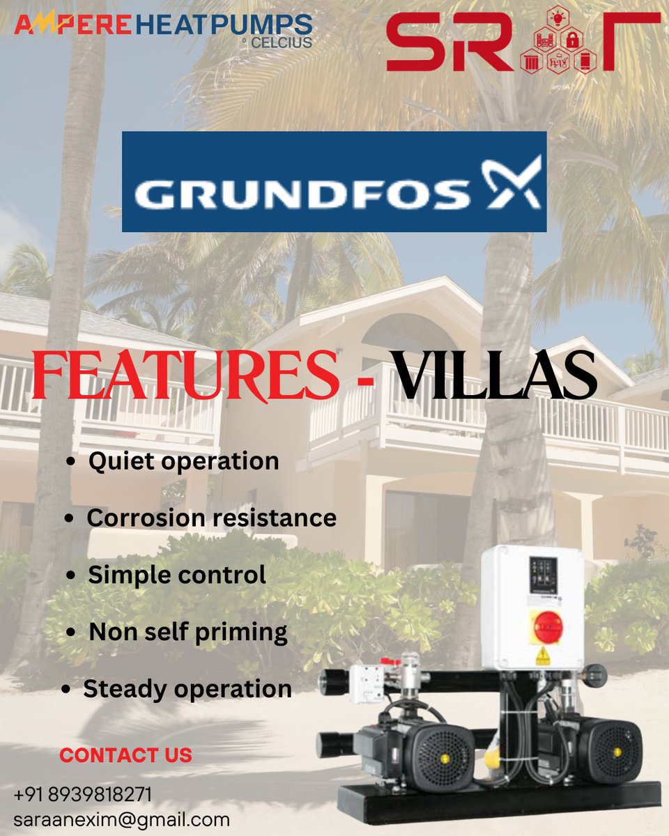 Sustainability Starts Here: Grundfos Pumps for a Greener Future - Villas

#grundfos #Villa #cottages #pumps #heatpumps #heat #cool #Innovation #saveearth #energysavingtips #savemoney #GreenEnergy #Futures