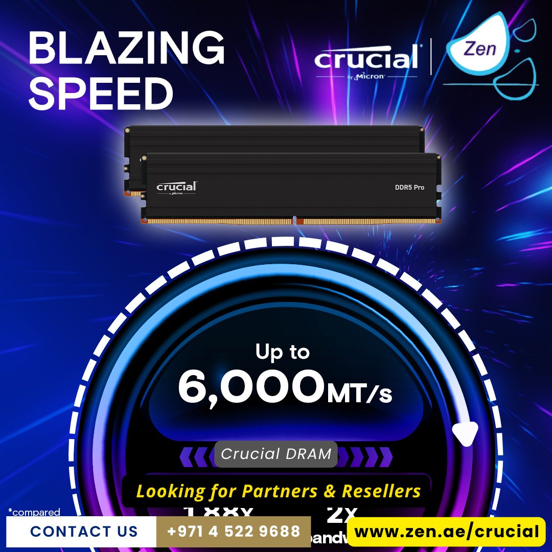 #crucial Crucial DRAM Pro

Looking for partners & resellers.

smpl.is/92nwg

#3cx #zenitdxb #zenit #businesscommunication #dubaistartup #3cxhosting #simhosting #saudistartups