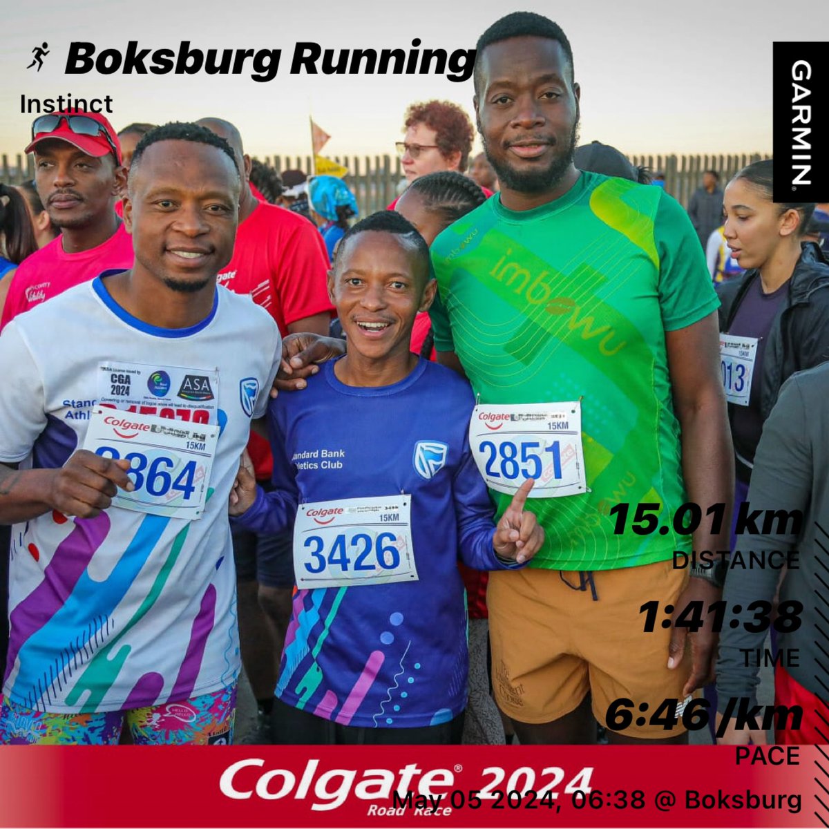 Colgate 15km race 
#FetchYourBody2024 
#TrapnLos 
#IPaintedMyRun 
#Khozoskithefinisher 
#Khozoskithecyclist 

Cyclist 🚴🏿 with running 🏃🏿‍♂️ problem