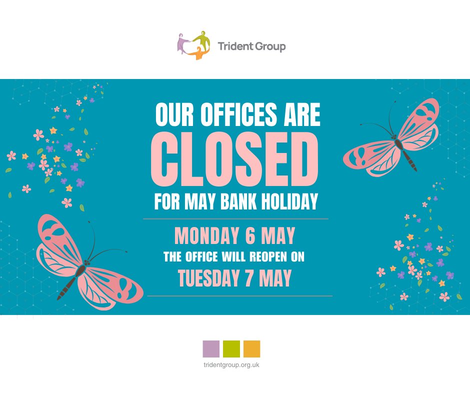Our offices are closed for the May Bank holiday affecting Holliday Street, Fairlie House & Rake Way (our Reach services will continue to provide support to customers). To book emergency repairs call: 0121 643 6060. Or by using our portal: ow.ly/xumo50RtxjE