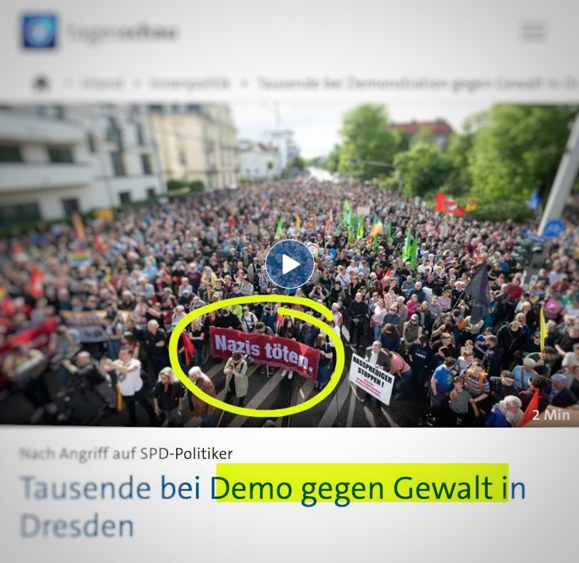 Wieder dieses bewusst doppeldeutige Banner – auf der Demo gegen Gewalt in #Dresden.

Genau wegen sowas wenden sich immer mehr von Linken ab. Komplette Heuchler.
