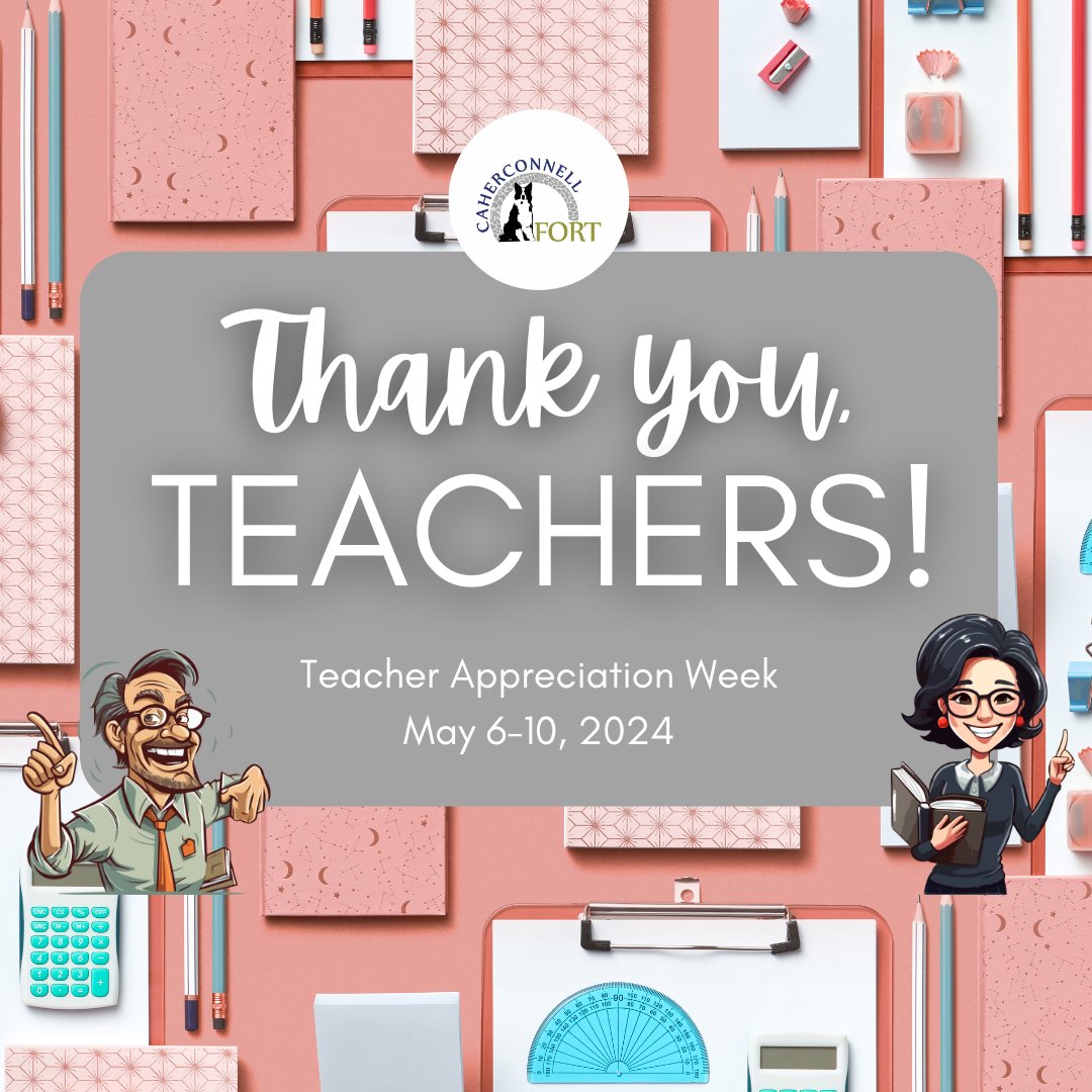 Honoring heroes this Teacher Appreciation Week at Caherconnell! 🍎✨ Show gratitude to the educators in your life with a memorable visit. Let's celebrate the ones who inspire and guide us. #TeacherAppreciation #CaherconnellThanks #EducatorsRock