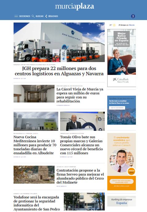#EnPortada |  JGH prepara 22 millones de inversión para dos centros logísticos de frío en Alguazas y Navarra

Todas  las noticias de la Región de Murcia en murciaplaza.com