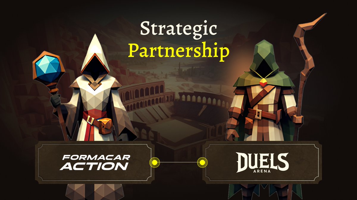 ⚔️ Strategic Partnership ⚔️ @Duels_Arena 🤝 @Formacar_Crypto Together, Duels Arena and Formacar Action will explore new frontiers in NFT and gaming, improving player experience and expanding the game's reach. #Formacar_Crypto is a Web3 mobile racing game Duels Arena is a
