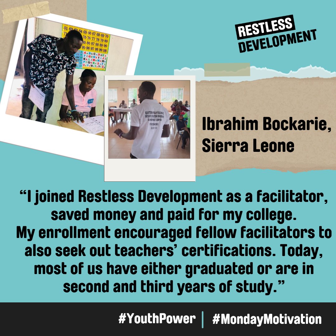 Training provided by @restlessdev has been consistently rated as Excellent or Good between 2020-2023 by young leaders (Annual Young Leaders Survey 2023). It has allowed young people like Ibrahim to follow their dreams to create a better future. 🔗 bit.ly/3Xu80uE