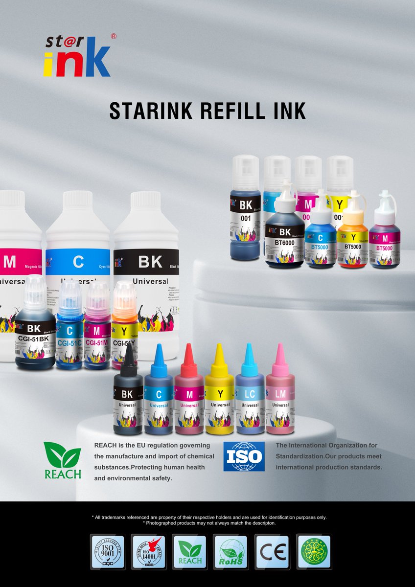 Your premier office consumables supplier. Elevate your printing experience with our high-performance refilled ink bottles. Professional printing made it effortless. 

#STARINK #OfficeSupplies 🖨️✨