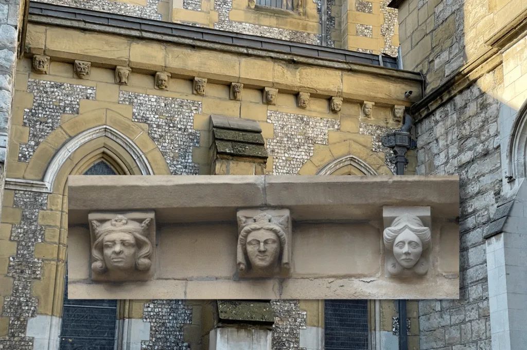 A closer look at Southwark Cathedral's corbels... Although they site alongside Meideval remains and 19th century restorations, a few modern additions share important stories about local heroes and events! Read more: buff.ly/43Ro8d9