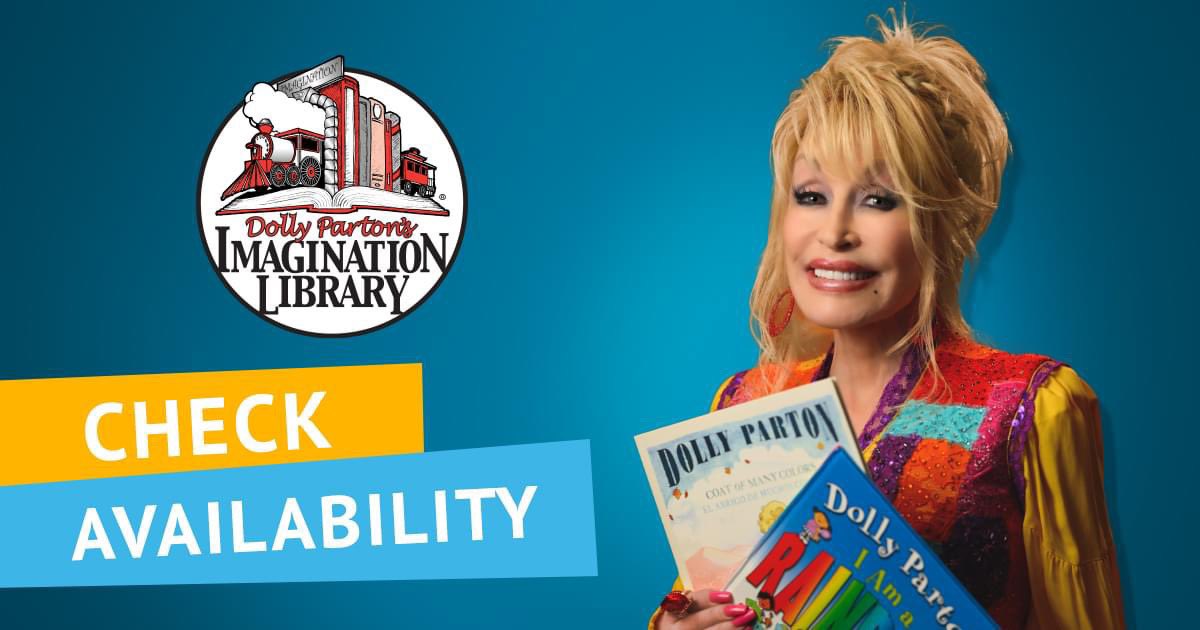 Check the availability of #DollysLibrary in your area and register your child today! Free to children ages 0-5 through funding shared by Dolly Parton and our incredible local community partners. imaginationlibrary.com/check-availabi…