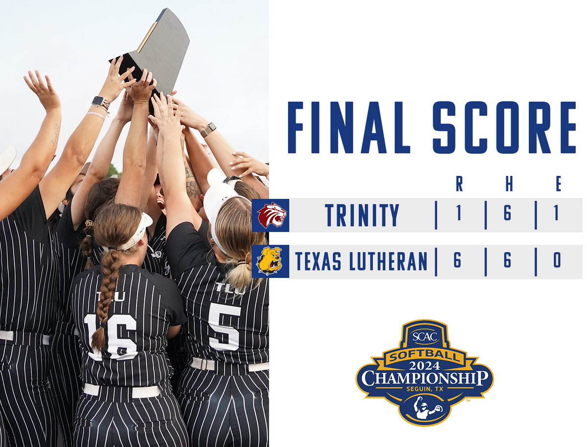 #SCACSb | For the NINTH time in program history, @tluathletics are your #SCAC Softball Tournament Champions!🥎🏆👑 #SCACPride | #SCACChamps | #d3softball