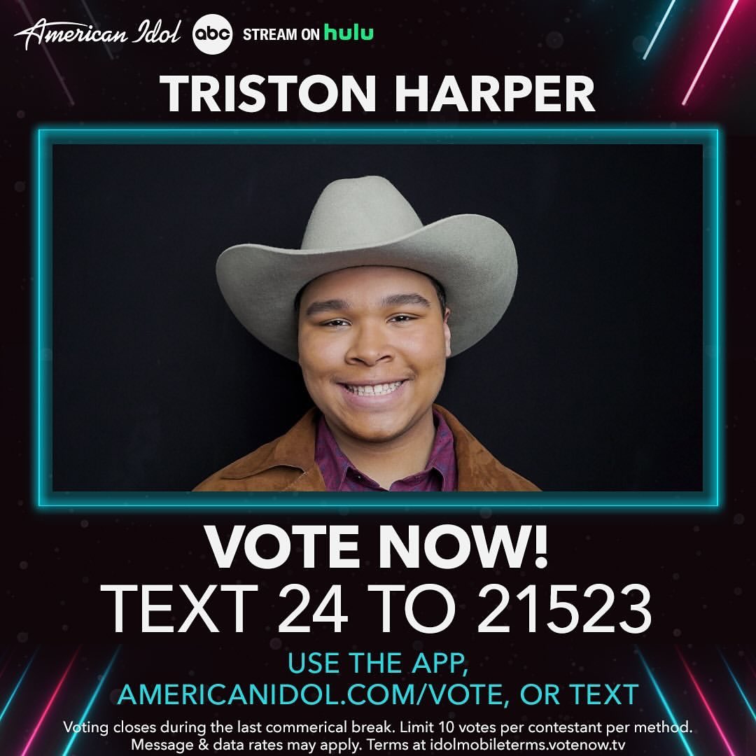 If you think was Triston Harper great and you want him in your #AmericanIdol #TOP5 then VOTE NOW. Don’t forget the #AmericanIdol season finale is in two weeks. Don’t forget voting close during the last commercial break.

#AmericanIdol #ABCNetwork #Disney #TheNextAmericanIdol…