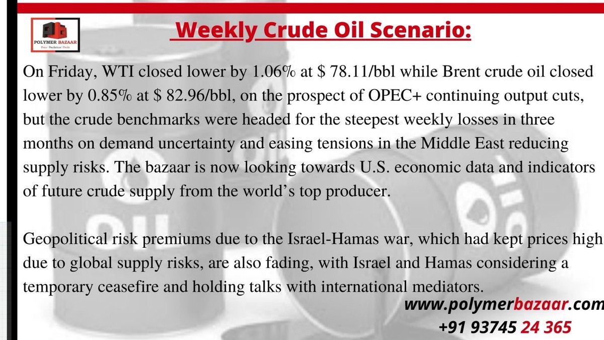 🅿️🅱️
▶️ Crude Oil Scenario:
⏺️Click :wa.me/919374624365
⏺️Either Send Polymer's Name : Crude

Let's Meet Polymer Bazaar Delegation at Plast ‘23
#Plast #PlastMilan #PlastMilan2023 #Expo #flexiblepackaging #sustainablepackaging #Exhibition @PLASTexhibition