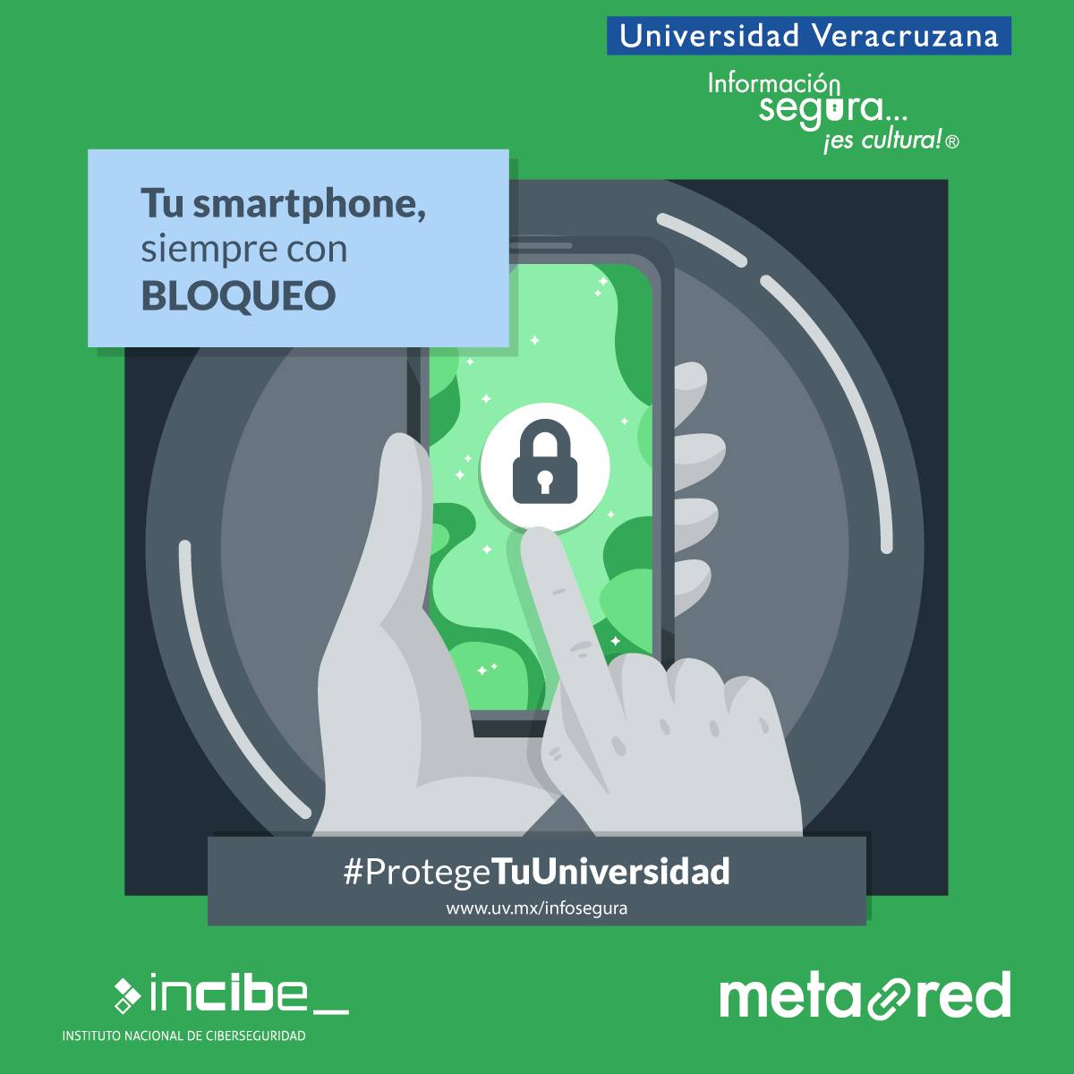 #InformaciónSeguraEsCultura No te arriesgues, ¡asegura tus dispositivos móviles con estos simples pasos! Configura bloqueos rápidos y elige contraseñas robustas o métodos biométricos. 📱🔒 Conoce consejos útiles aquí: bit.ly/3Qwx17a