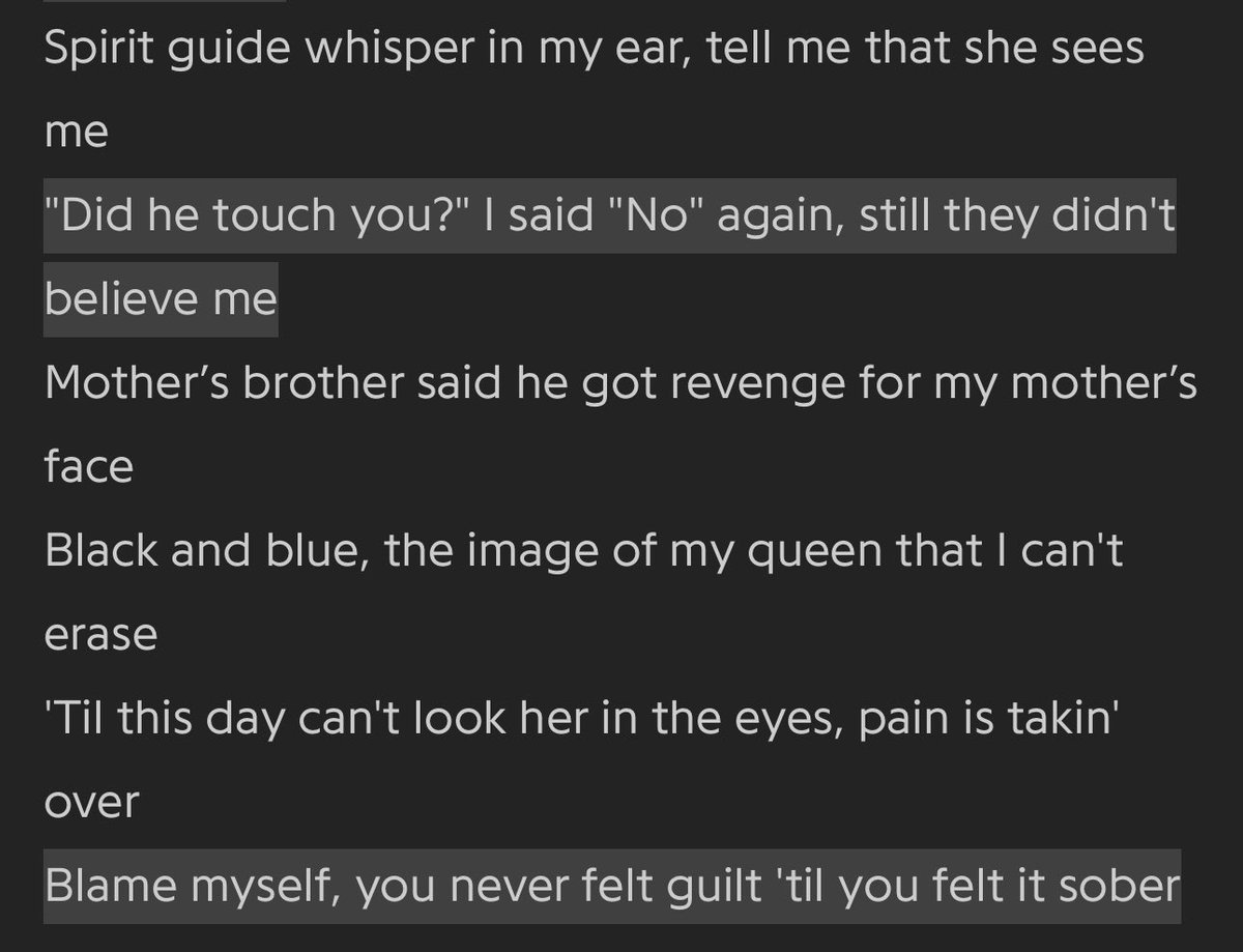 Drake’s dumbass couldn’t make it 2 minutes into “mother I sober” to find out that Kendrick didn’t get molested 😭