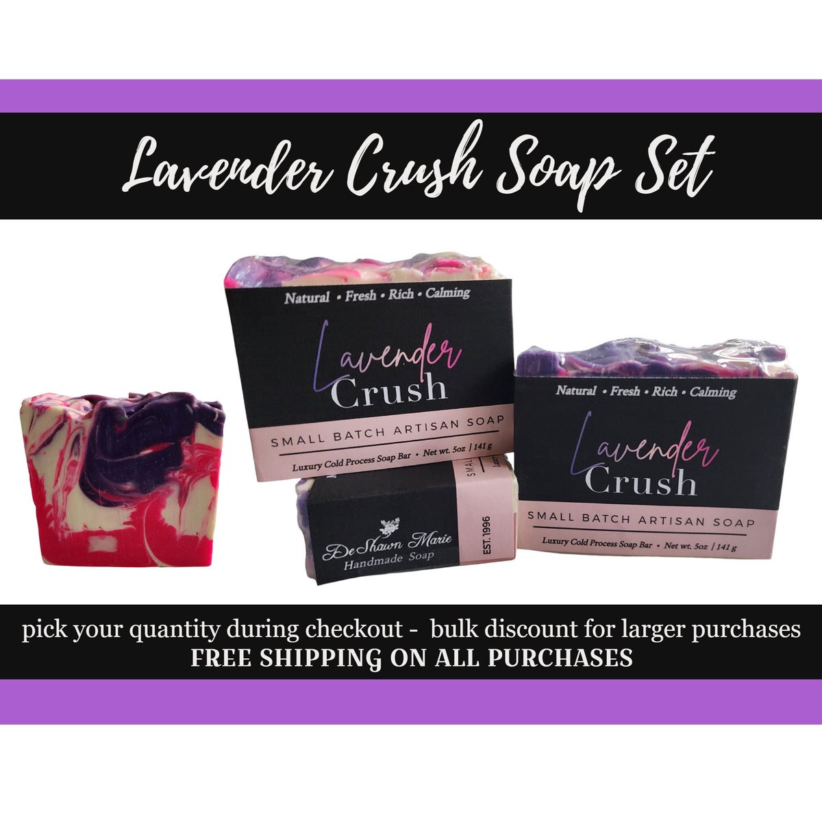 Lavender Soap Set Lavender Crush Soap Vegan Handmade Soap Soap Gift Discounted Soap Natural Soap Purple Soap Pink Soap Shea Butter tuppu.net/c89695a1 #gifts #shopsmall #vegan #handmadesoap #soap #Christmasgifts #Etsy #selfcare #ColdProcessSoap